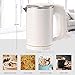 BonNoces Portable Electric Kettle - 0.5L Small Stainless Steel Travel Kettle - Quiet Fast Boil & Cool Touch - Perfect for Traveling Boiling Water, Coffee, Tea (White)