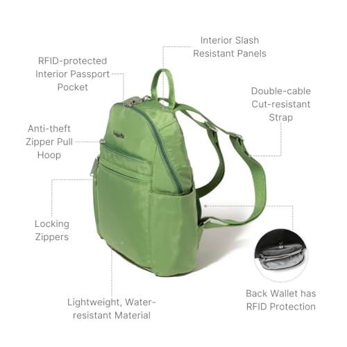 Image of Baggallini Securtex Anti-theft Vacation Backpack for Women - Lightweight Travel Backpack Locking Zipper & RFID Wallet