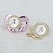 MIyocar All Handmade Bling Baby Pacifier and Clip Set 26 Letters and 11 Colors can Choose LA