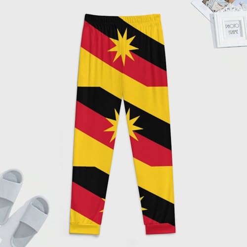 Flag of Sarawak Men's Pajama Bottoms Sleep Lounge Soft Comfy Pants Sleepwear4