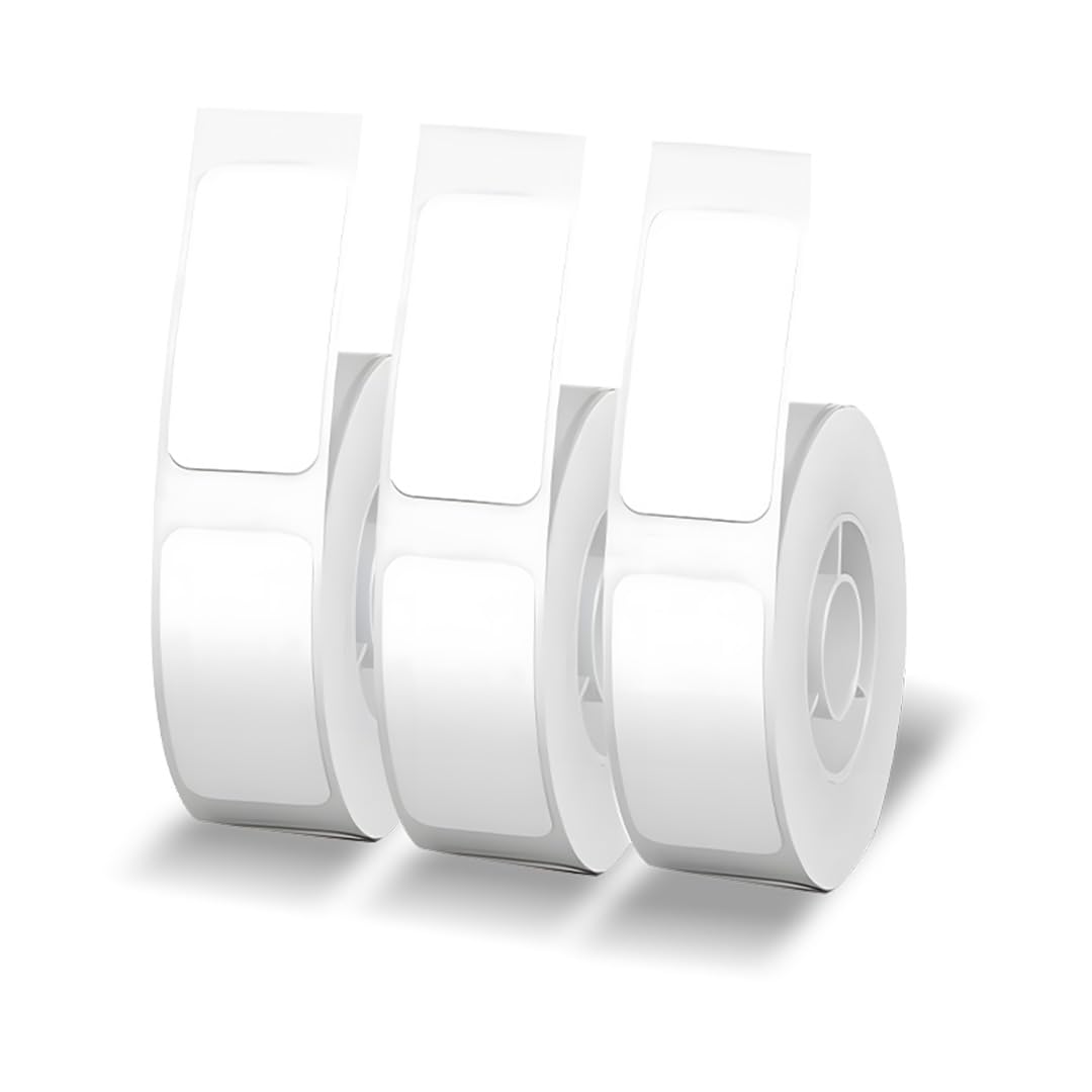 helett HE24 Compatible Label Tape - 12mm x 30mm (3/8" x 1 3/16 ") | Direct Thermal Self-Adhesive Labels | 210 Labels Per Roll | Designed for HE24 Printer (No NFC Tag Required) | Pack of 3 Rolls