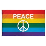 Pride Flag Groß, 150 x 90 cm Regenbogen Flagge, LGBTQ Flagge mit Messing Ösen, Beidseitig Bedruckt Regenbogenflagge, Progress Pride Flag für Pride-Day, LGBTQ Party, Bar Dekoration
