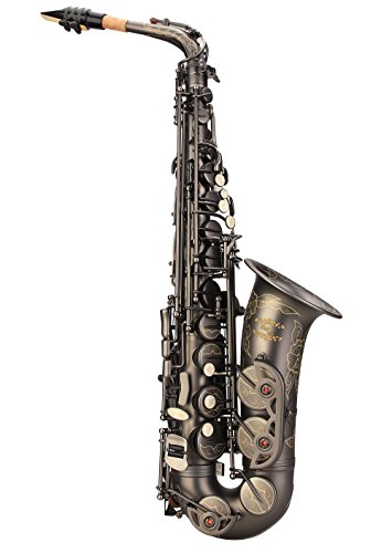Glory Engraved Flower High Grade Antique Finish Series Pr3, E Flat Alto Saxophone With 11Reeds,8 Pads Cushions,Case,Carekit #TOP1