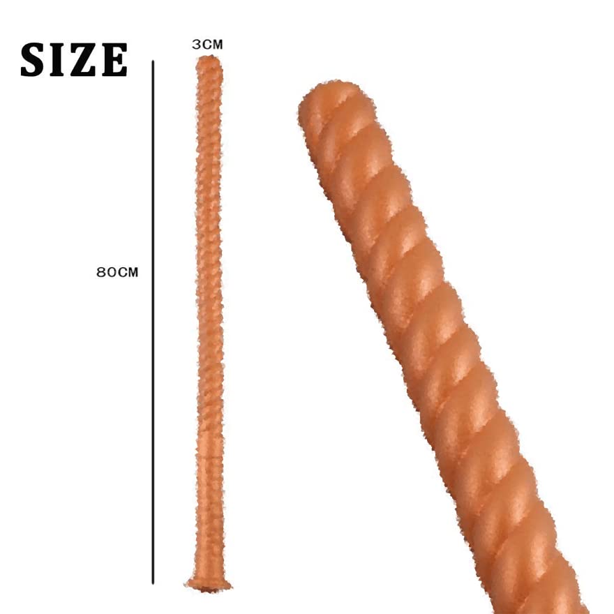 全長80cm シリコン アナルプラグ アナル拡張 アナル開発 螺旋形の凹凸 柔軟曲げ - 画像3