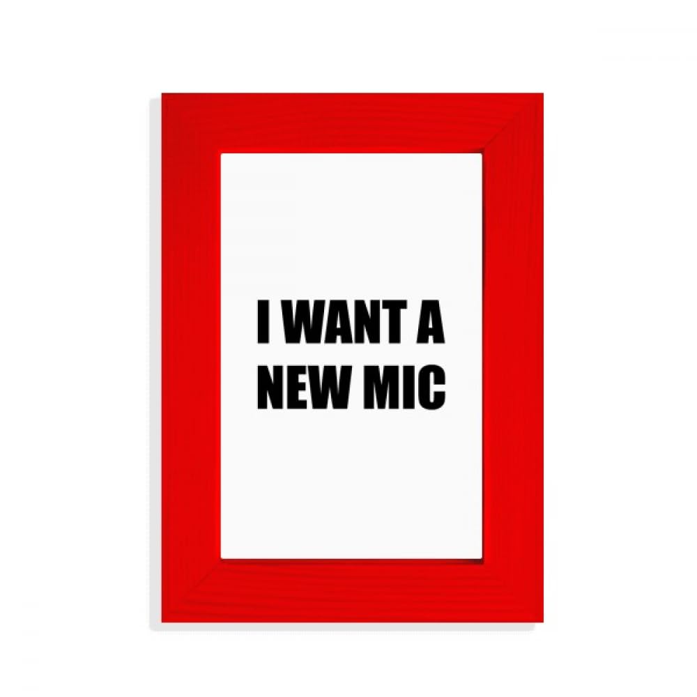 Cadre photo I Want A New Mic rouge style Art déco en bois pour décoration intérieure