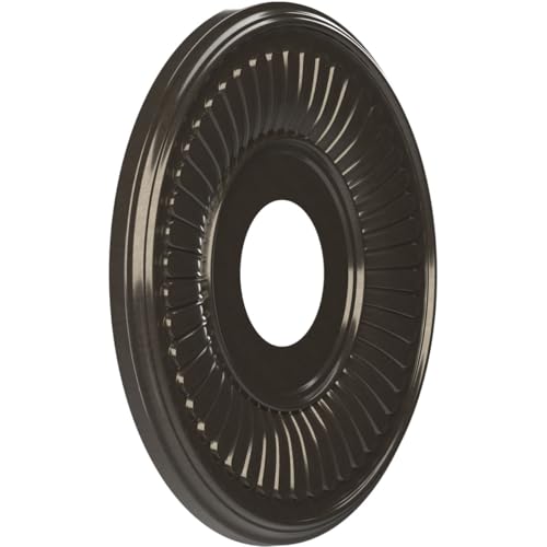 Image of Ekena Millwork CMP13BECCH Berkshire Thermoformed PVC Ceiling Medallion (Fits Canopies up to 5 3 /4 inch), 13 inchOD x 3 1 /2 inchID x 3 /4 inchP, Metallic Charcoal