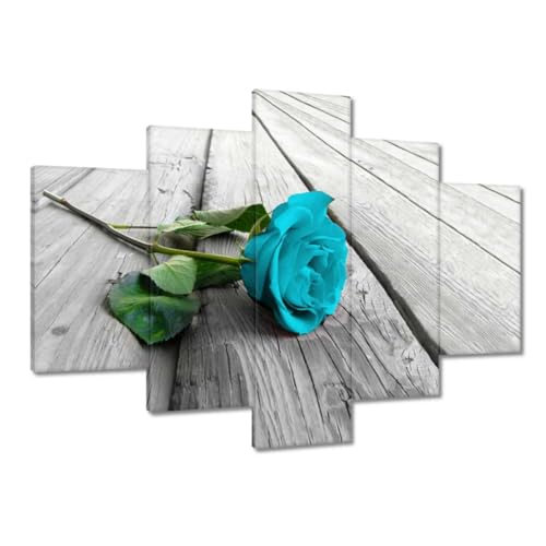 Peinture imprimée sur toile rose bleue décoration murale 150 x 105 cm