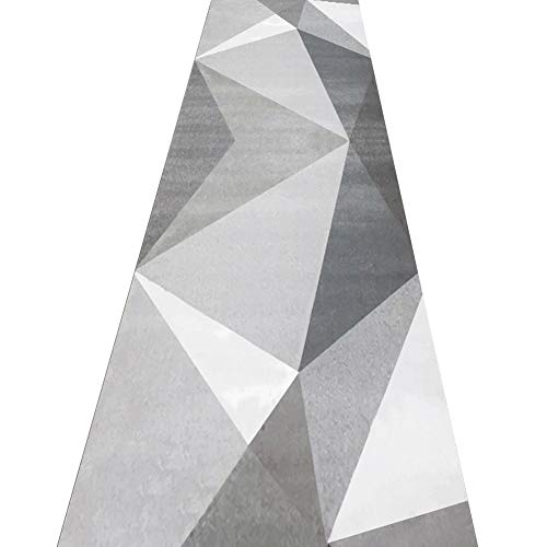 Alfombra pasillo geométrica gris de 0.8x2.3m para corredor moderno 2