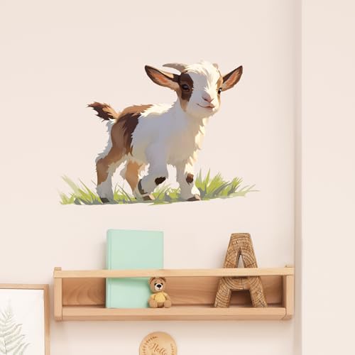 Vinilo Decorativo Pared Cabra Pigmea Blanca 36x28 cm miniatura 2