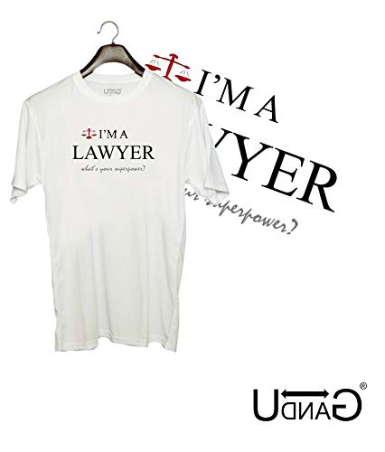 Image of UDNAG Unisex Round Neck Graphic 'Lawyer | I am a Lawyer' Polyester T-Shirt White [Size 2YrsOld /22in to 7XL /56in]