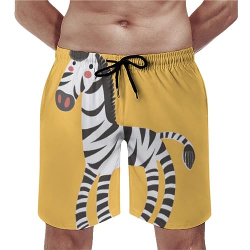 Shorts de bain homme cartoon horse avec poches et cordon de serrage taille S