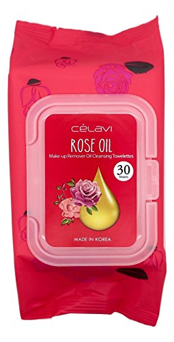 Celavi Deep Cleansing Oil Makeup Removing Towelettes 1 Pack - 30 Sheets (Rose Oil)