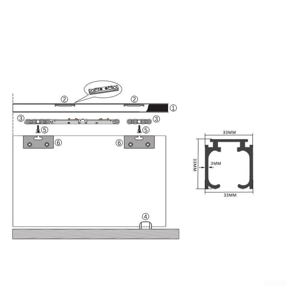 Ruota di sollevamento per smorzamento della porta in vetro Puleggia scorrevole resistente con buffer di riduzione del rumore per bagno senza telaio Cucina Hardware per ufficio Raccordi per binari in