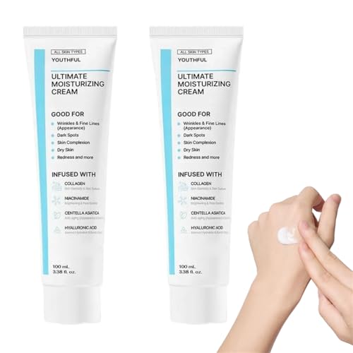 Crema Viso Idratante 100ml – Idratazione Profonda, Texture Leggera, Nutriente – Per Pelle Secca e Sensibile – Ideale per Uso Quotidiano, Giorno e Notte, Donna e Uomo
