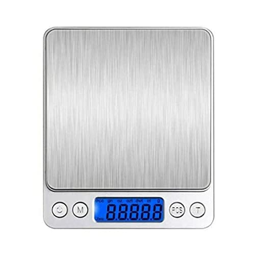 Digital Pocket Scales 0.01g/ 3000g High-Precision Kitchen Food Scales, Stainless Steel Jewelry Scales with Mini Kitchen Scale with Back-Lit LCD Display, Tare, and PCS Features