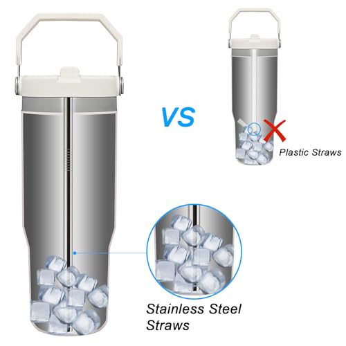 Canudos de metal reutilizáveis para copo Stanley Iceflow Flip de 850 g, pacote com 6 canudos de aço