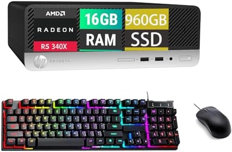 HP ProDesk 400 G4 SFF Computadora de computadora, AMD Radeon R5 340X 2G ...