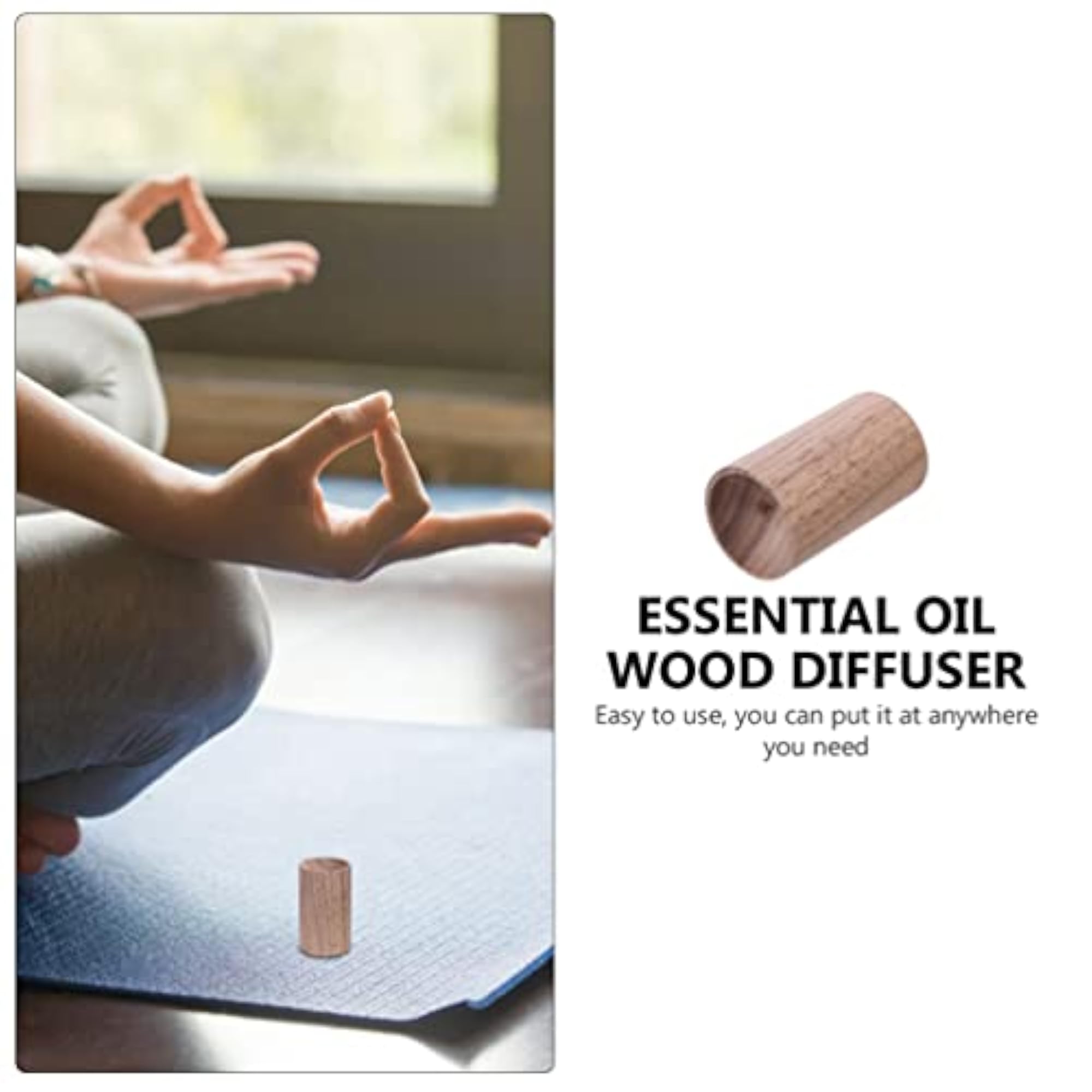 2pcs Round Real Wood Diffuser for Office & Vehicle