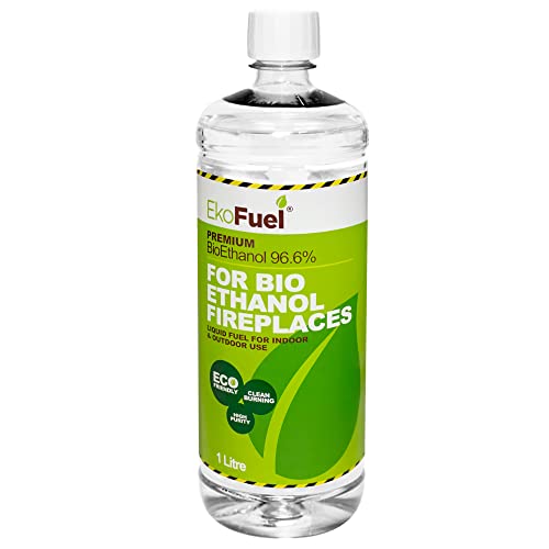 EKOFUEL (1 x 1 Litre) Premium Bioethanol Fuel – Liquid Fuel for Fires Pits  Fireplace | High Purity Clean Burning Bio| Indoor & Outdoor Ethanol Fuel