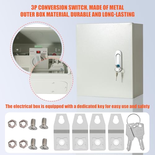Image of 100A 3P Automatic /Manual Generator Transfer Switch for Home | 3P 120 /240V Transfer Switch - Automatic /Manual Dual Mode, Seamless Power Switching for Home Backup & Emergency Systems