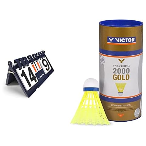 VICTOR Unisex tavle speciel Z hltafel, Dunkelblau, 38 cm EU & Nylon Shuttle 2000 Gold-Gelb-Blau Cover