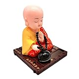 Flameer Solar Dancer Ornament ,Buddhist Monk Solar Pal The President- Dancing Solar - Car Desktop Office, 7x7x9cm/2.75x2.75x3.54inch - Yellow