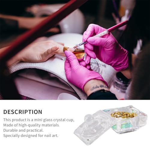 Gatuida 2pcs Nail Art Glass Crystal Cups miniatura 6
