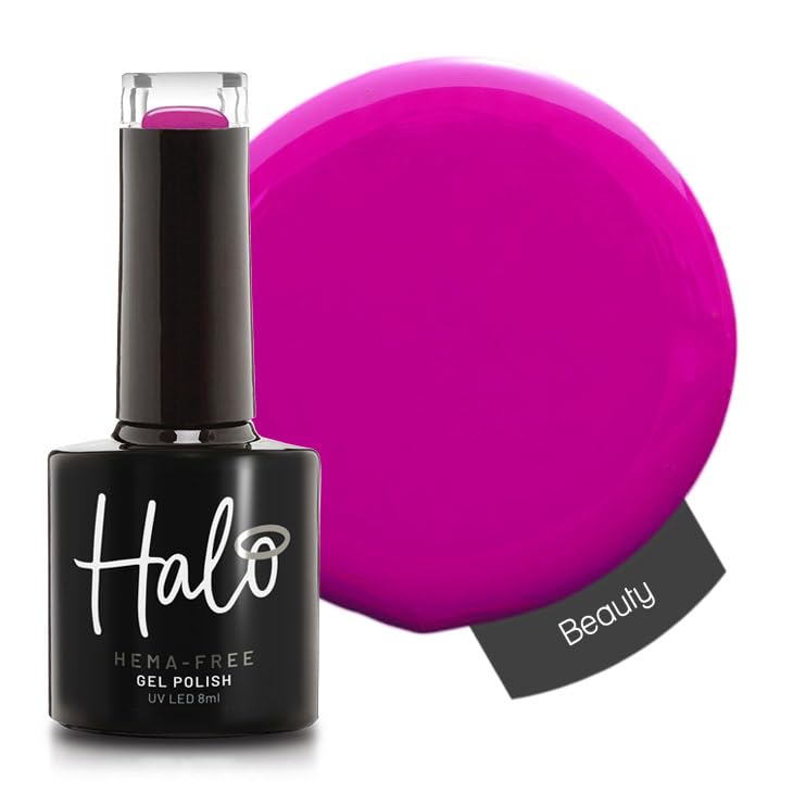 Halo Gel Polish 8ml - UV/LED Beauty Gel Nail Polish, Easy To Apply, Long Lasting & Soak Off. Nail Art Colours for Manicure & Pedicure, Professional & Home Use