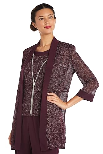 R&M Richards Womens 2PC Metallic Dress with Jacket2