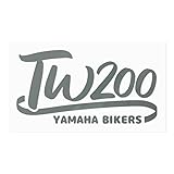 かっこいい筆記体デザイン 「サーフ系 TW200」 YAMAHA ヤマハ 防水 車用 カッティングステッカー 転写ステッカー シール 屋外用 屋外耐性 (03.グレー, 横8cm×縦4.2cm)