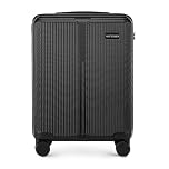 WITTCHEN Stripes Line Valigia da cabina 55 × 39 × 20 cm (M) | (36 L), ABS rigido, 4 ruote 360° e lucchetto combinazione | Trolley bagaglio a mano formato, Ryanair/ITA Airways - Colore: Nero