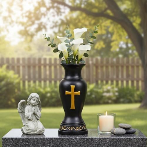 Vase de cimetière porte-fleurs étanche protégeant vos bouquets du vent