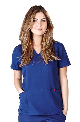 Ultra Soft Scrubs - Womens Two Pocket Scrub Top, Tue Navy 38789-X-Large