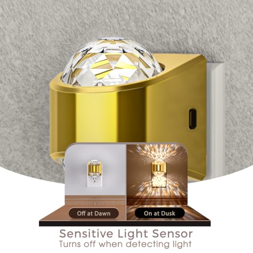 Image of Briignite Night Light Plug into Wall, Color Changing Night Light for Kids, 3CCT Diamond Design with Star Projector, Dusk to Dawn Sensor for Nursery Bathroom Bedroom Gaming Room Decor Gift, 2 Pack