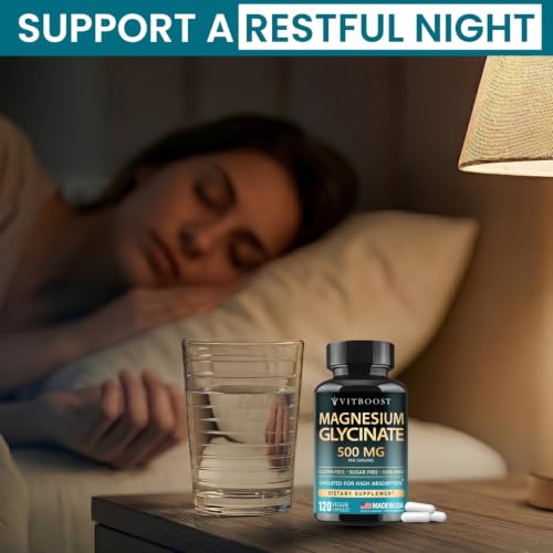 VITBOOST Magnesium Glycinate 500mg (90mg elemental) — 120 vegan capsules — view 7
