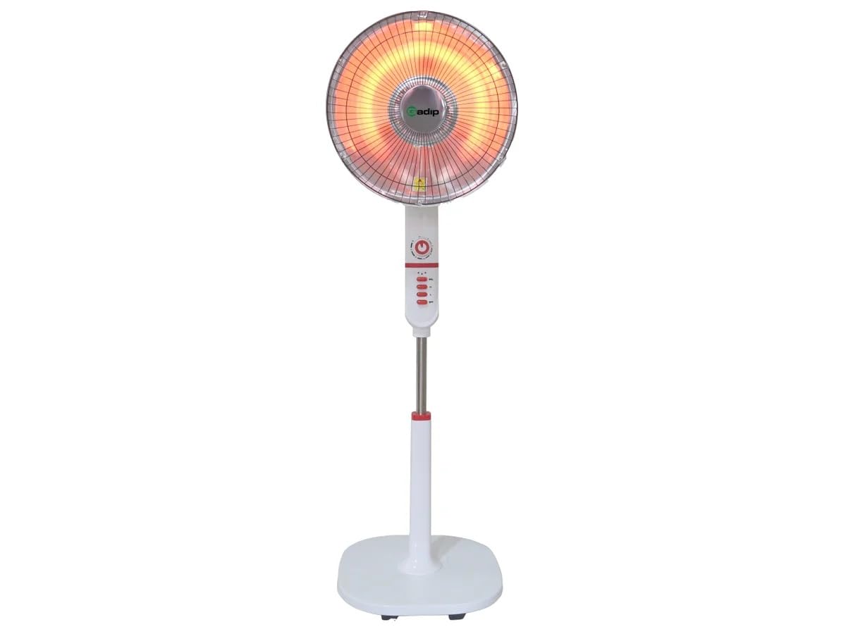 Stufa ELETTRICA Alta a Piantana 1000W parabola Oscillante Efficiente fino 33mq bianca Riscaldamento casa con Timer e Sicurezza Anticaduta