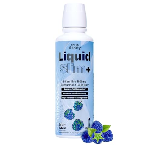 True Theory Liquid Slim – Advanced Liquid L-Carnitine 3000mg with CaloriBurn GP® and InnoSlim®, Stimulant Free, Zero Calorie, Sugar Free, Blue Razz Flavor, 31 Servings