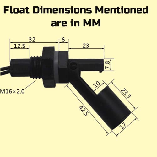 Image of Polo Star Side Mounted Float Switch | Tank Pool Liquid Water Level Sensor Horizontal Float Switch for Water Level Controller | Color Black | 2 Meter Wire ( Pack of 2)