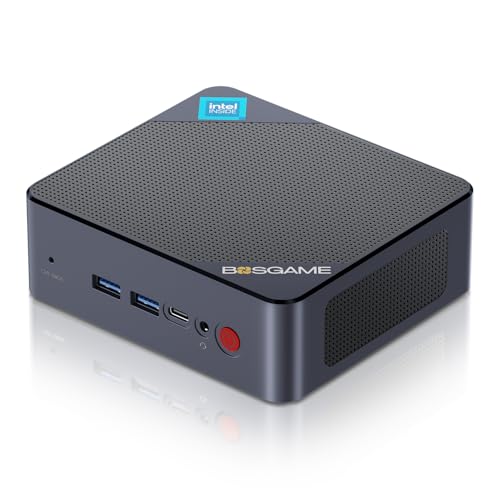 BOSGAME Mini PC Intel 12th N95(4C/4T,up to 3.40Ghz), 8GB DDR4+256GB M.2 NVMe SSD, Windows 11 Pro Mini Computers,2*HDMI+1*Full-function USB-C Ports support 4K Triple Display