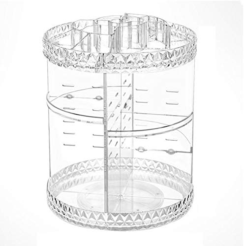ZTO Acrylic Cosmetic Storage Large Capacity 360 Degree Rotating Adjustable Makeup Organizer Jewelry Display Case