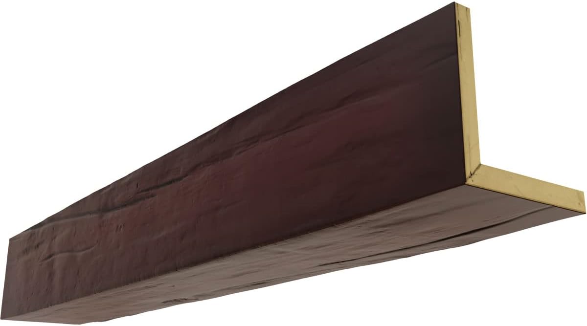 Ekena Millwork BMRW2C0080X080X096ZY 2-Sided Riverwood Endurathane Faux Wood Ceiling Beam, 8-in. W x 8-in. H x 8-ft. L, Cherry