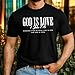 Christian Graphic Tee, God is Love Bible Verse Shirt 1 John 4:16, Inspirational Scripture T-Shirt, Faith-Based Religious Apparel, Christian Gift for Men & Women