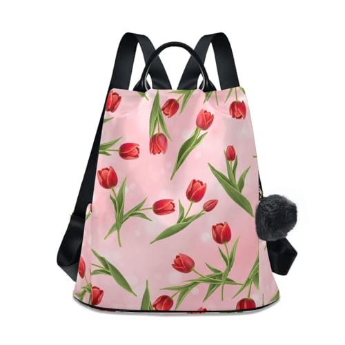 Sac à dos voyage femme léger imprimé floral avec poignée en cuir