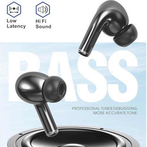 Image of ONE 7 Shine PODS Wireless in-Ear Earbuds | 13mm Dynamic Driver | Deep Bass | ENC Calling | Bluetooth v5.3 | Up to 36 Hours Playtime | Lightweight with Silicone Case (ON TWS-54) (Black)