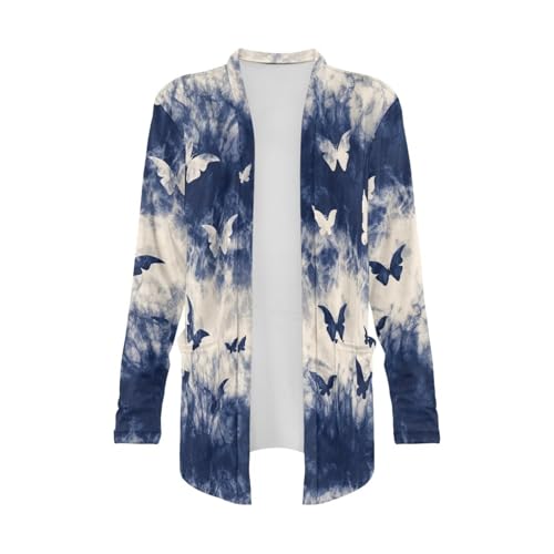 Jndtueit Blue Smoke Butterfly Women'S Cardigan Sweaters Open Front Long Sleeve Cardigan Dressy Casual Trendy Lightweight Jacket Coat Drape Dusters For Women thumb #4