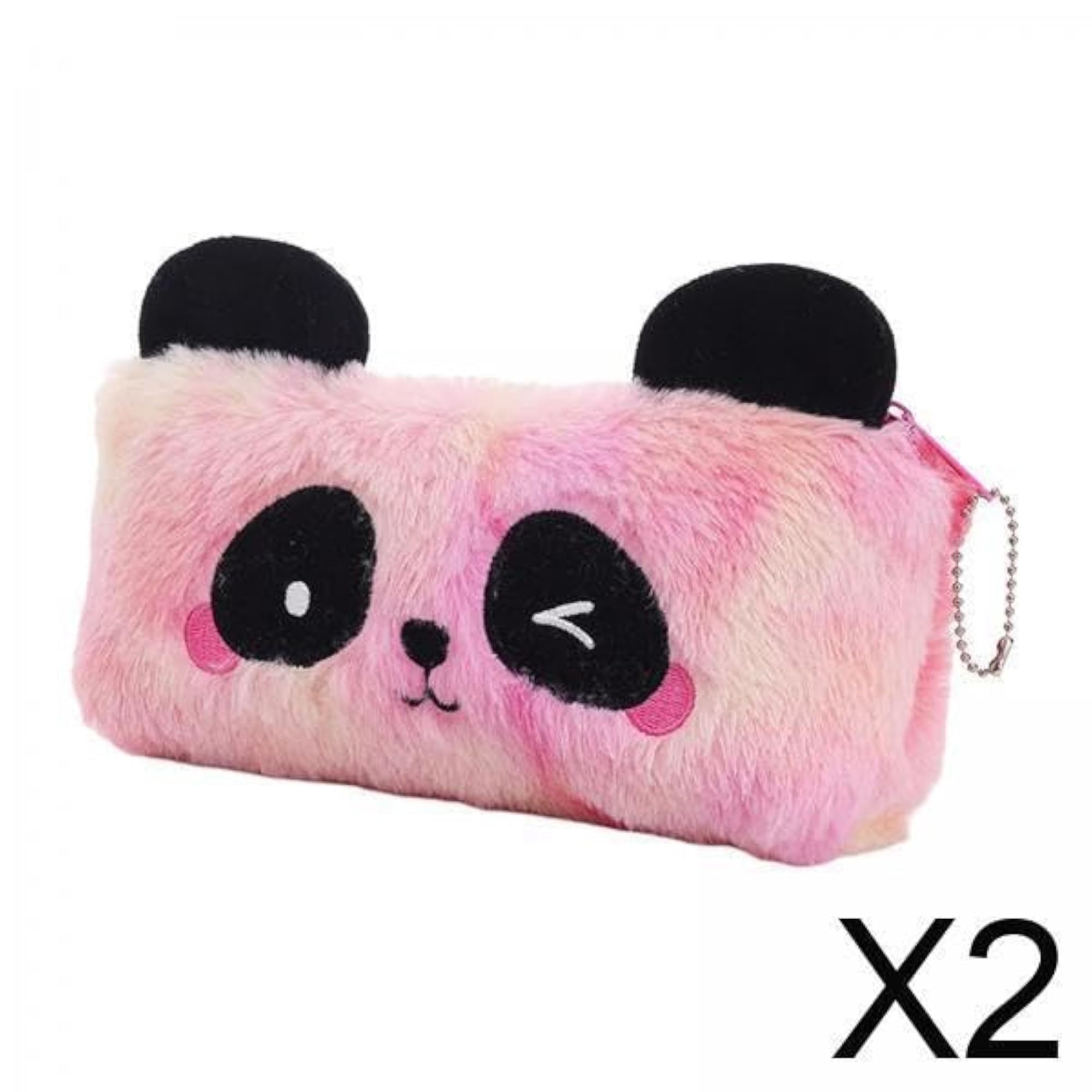 2x Plush Pencil Case Novelty Lightweight Bag for Kids
