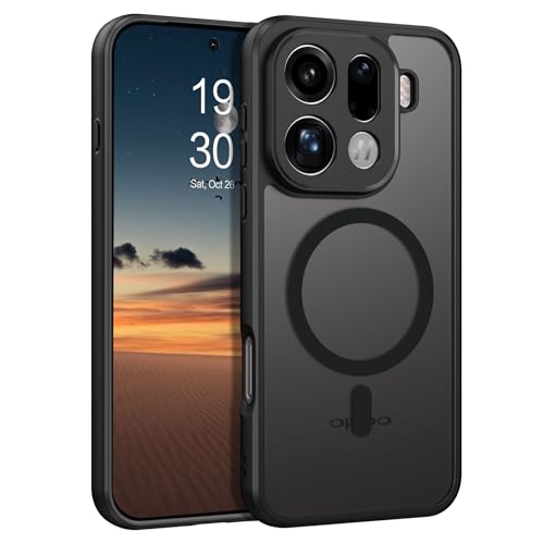 YINLAI for Oppo Find X9 Pro Case Compatible with MagSafe Oppo Find X9 Pro Magnetic Case Slim Translucent Matte Skin Feeling Shockproof Protective Anti-Scratch Case for Oppo Find X9 Pro 6.78 Black