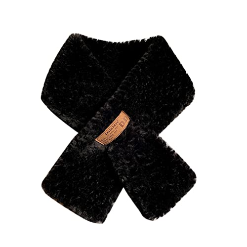 Faux Rabbit Fur Collar Scarf, Autumn and Winter Warm Scarf, Cross Neck Scarf Faux Fur Collar for Match Sweaters Cotton