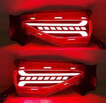 CARMART Car reflector Led Brake Light for Rear Bumper compatible for Toyota FORTUNER New (Set of 2) with MATRIX INDICATOR
