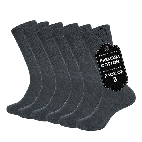 Image of BALENZIA Crew Men's Socks |Formal Dress Cotton Solid Color Full Length Lightweight Casual Business Regular Sock